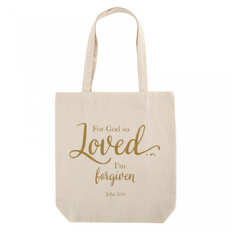 For God So Loved Tote Bag with Inside Pocket - The Christian Shop