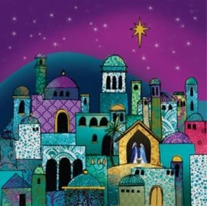 Bethlehem Purple Sky Christian Christmas Cards