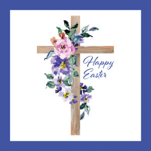 Watercolor Flower Cross, Wood Cross, Baptism, Floral Clipart, Ha